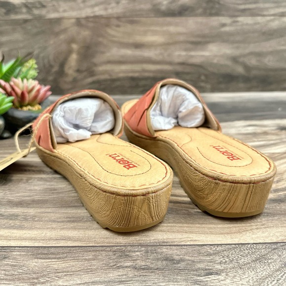 NIB Born Aleah 9M 40.5 Rust Leather Slide Sandals - Picture 7 of 11